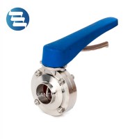 Multi-position Plastic Handle Butt Weld Sanitary Butterfly Valve