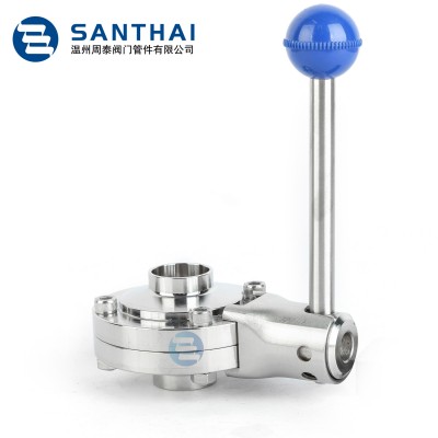 Manual Pull Handle Stainless Steel Butt Weld Butterfly Valve