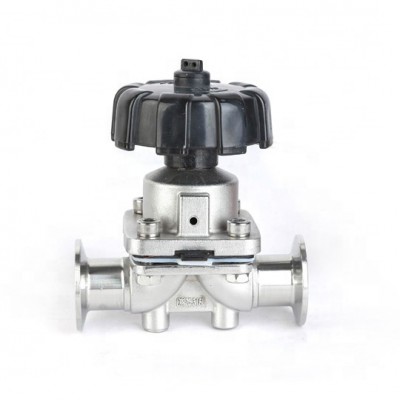 DIN 3A Food Grade Stainless Steel EPDM+PTFE Clamped Diaphragm Valve With handle knot