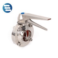 3A SMS Dairy Clamp Thread Weld Butterfly Valve For Food